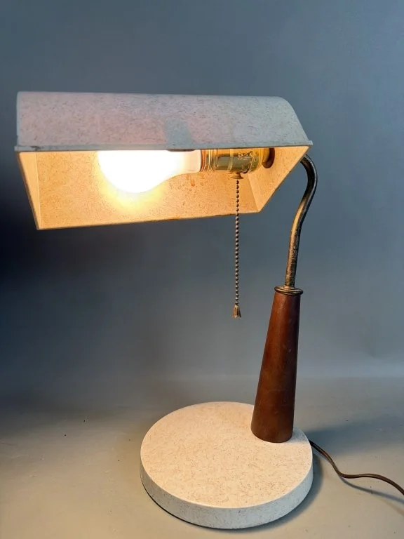 135 - 160 Mid century modern fiberglass and wood bankers.jpg