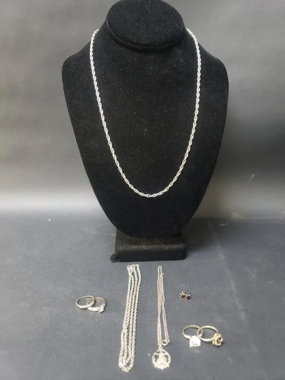 036 - Lot 171 - Sterling silver necklaces and rings.jpg