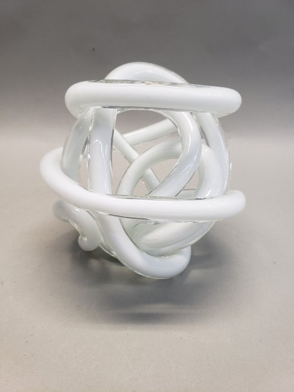126_Lot_356_Hand_blown_white_glass_knot_art_sculpture.jpg