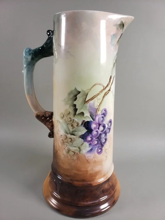 117 - Lot 15 - Antique Belleek hand painted porcelain pitcher.jpg