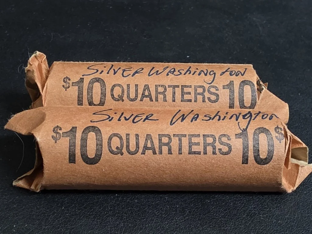013 - Lot 587 - 80 silver Washington quarters in 2 rolls.jpg