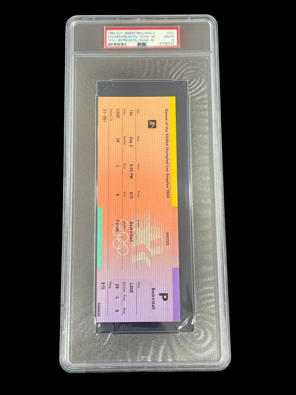 426h 1984 Olympic Basketball ticket PSA 10 Aug. 2.jpg
