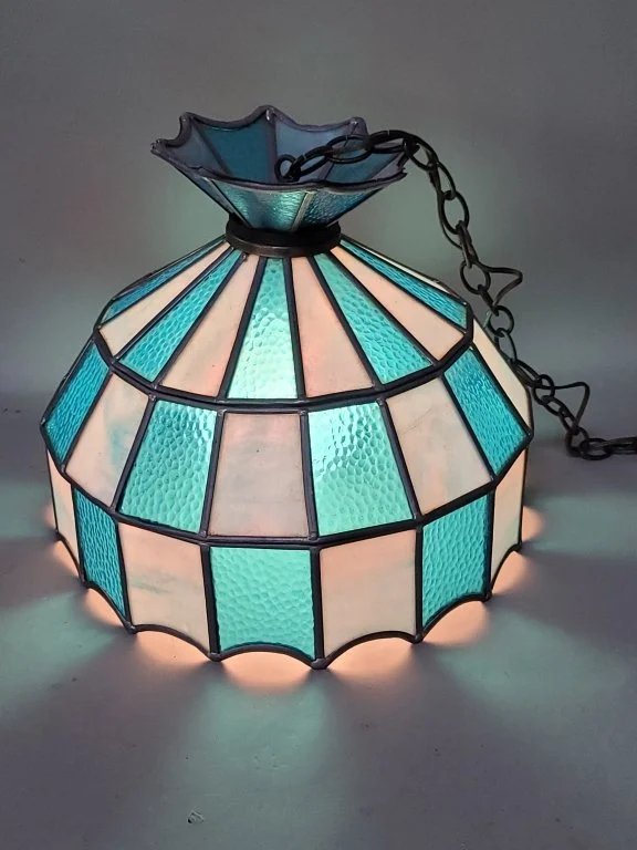 033 - Lot 206 - Vintage slag glass pendant lamp.jpg