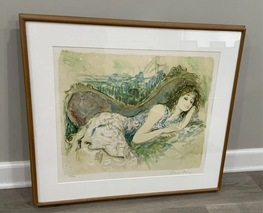 081 - 453h Framed artist signed Bernard Charoy lithograph.jpg