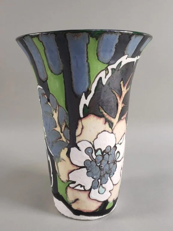 107 - Lot 398 - Eugene de Baugnies signed pottery vase.jpg