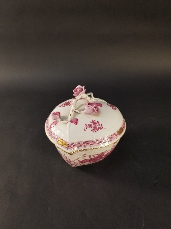 163 - Lot 382 - Herend (Hungary) heart shaped hand painted bowl.jpg