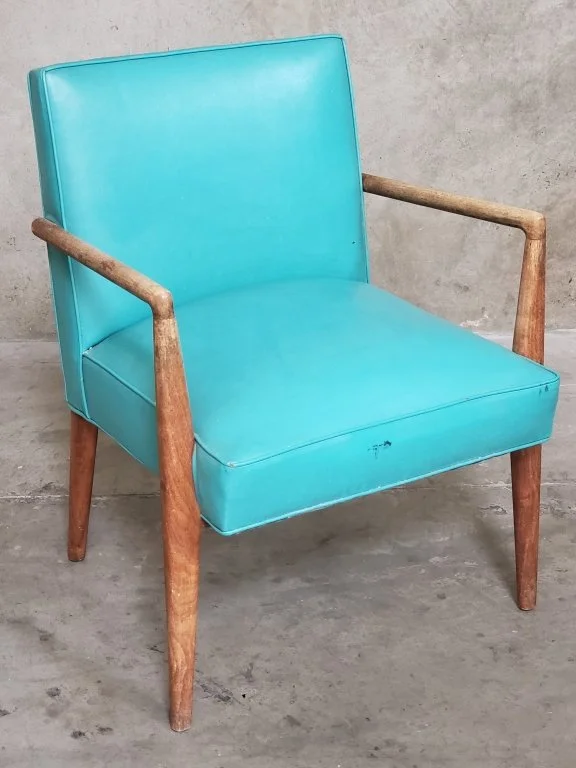 100 - Lot 599 - Mid-century modern faux leather and walnut arm.jpg