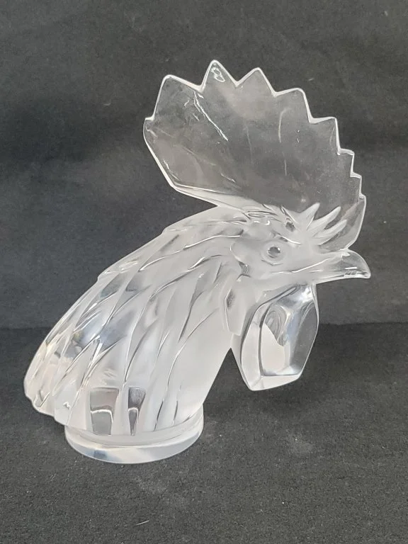 130 - Lot 474 - Lalique (France) crystal rooster's head.jpg