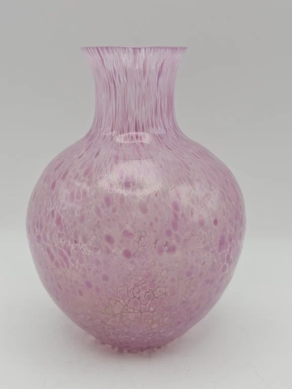 178 - Lot 563h - Vintage hand-blown pink and white mottled art.jpg