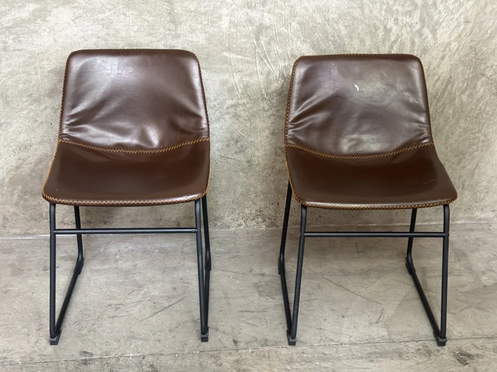 116 Pair of Round hill furniture inc leather & metal.jpg