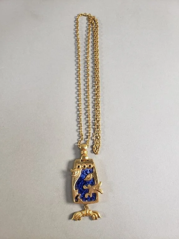 055 - Lot 23 - Vintage Salvador Teran for Marbel necklace and pendant with lapis lazuli.jpg
