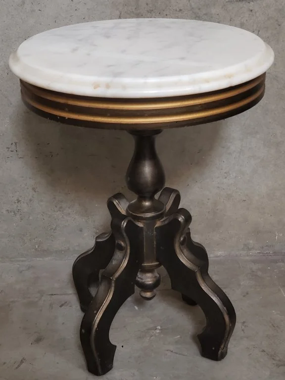 175 Victorian-style round accent table with marble top.jpg