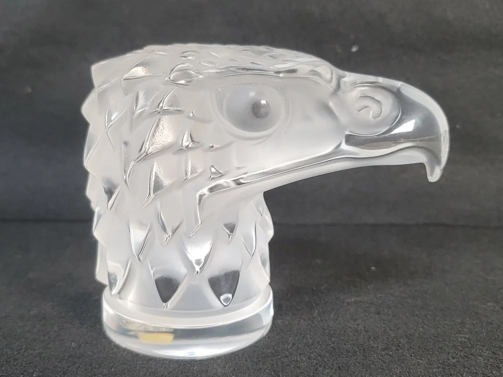 122 - Lot 465 - Lalique (France) crystal eagle's head paperweight.jpg