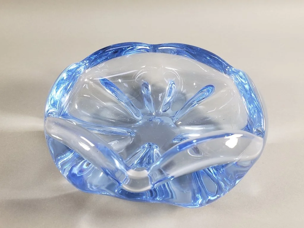 383 Mid-century Orrefors blue crystal bowl.jpg