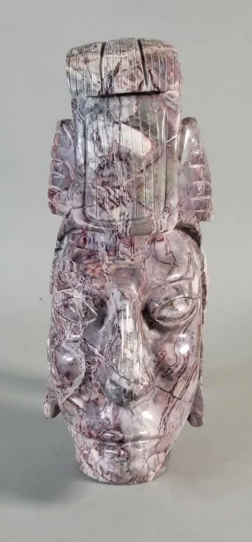 132 - Lot 519 - Hand carved marble AztecMayan head sculpture.jpg