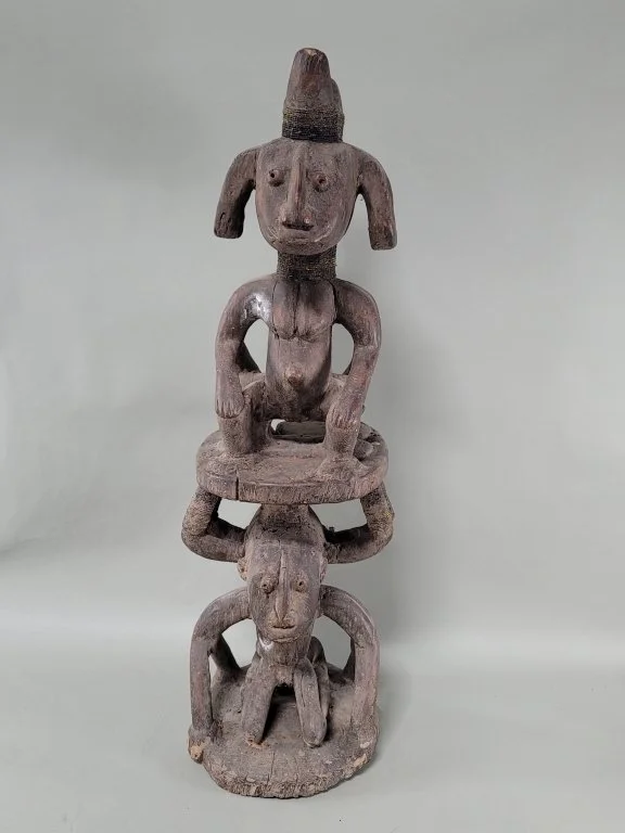 137 - Lot 143 - Vintage African hand carved stacked figural wood.jpg