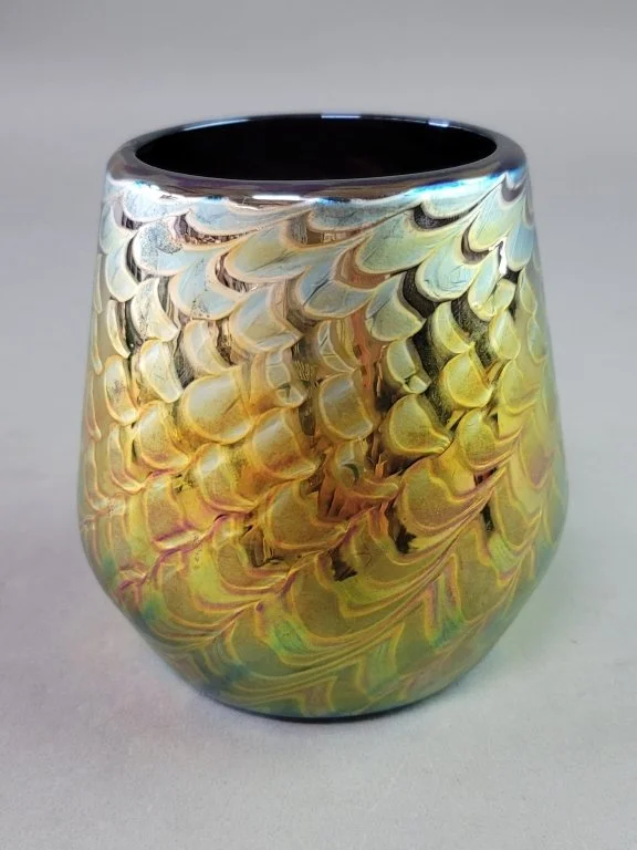 163 - Lot 543 - Signed Abelman hand blown iridescent art glass.jpg