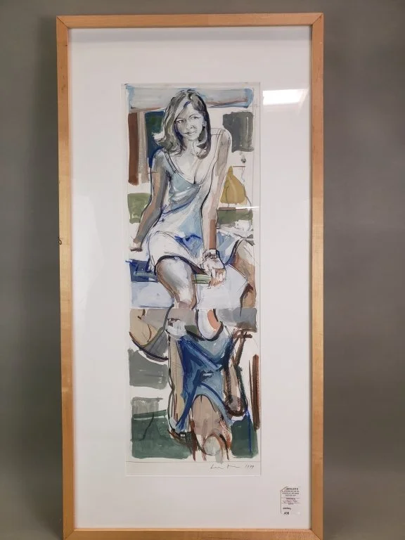 149 - Lot 190 - Vintage signed Val Lewton mixed media painting.jpg