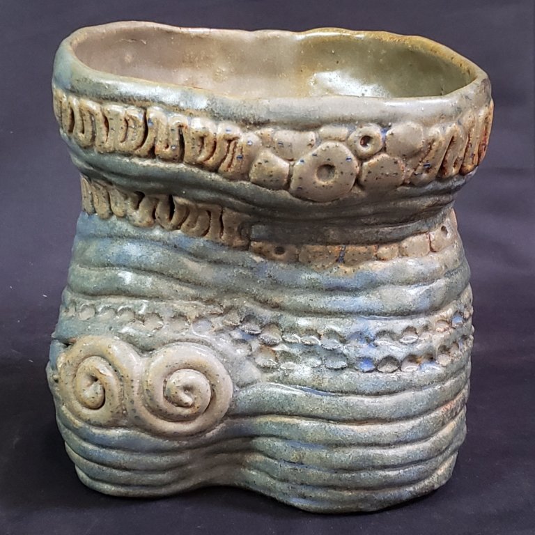 142 - 359 Signed Mid-century studio pottery vase.jpg