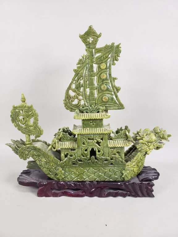 597 Carved green stone dragon boat sculpture.jpg