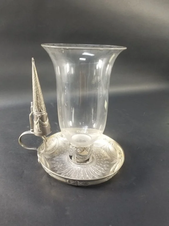035 - Lot 402 - Antique sterling silver chamber stick with a.jpg