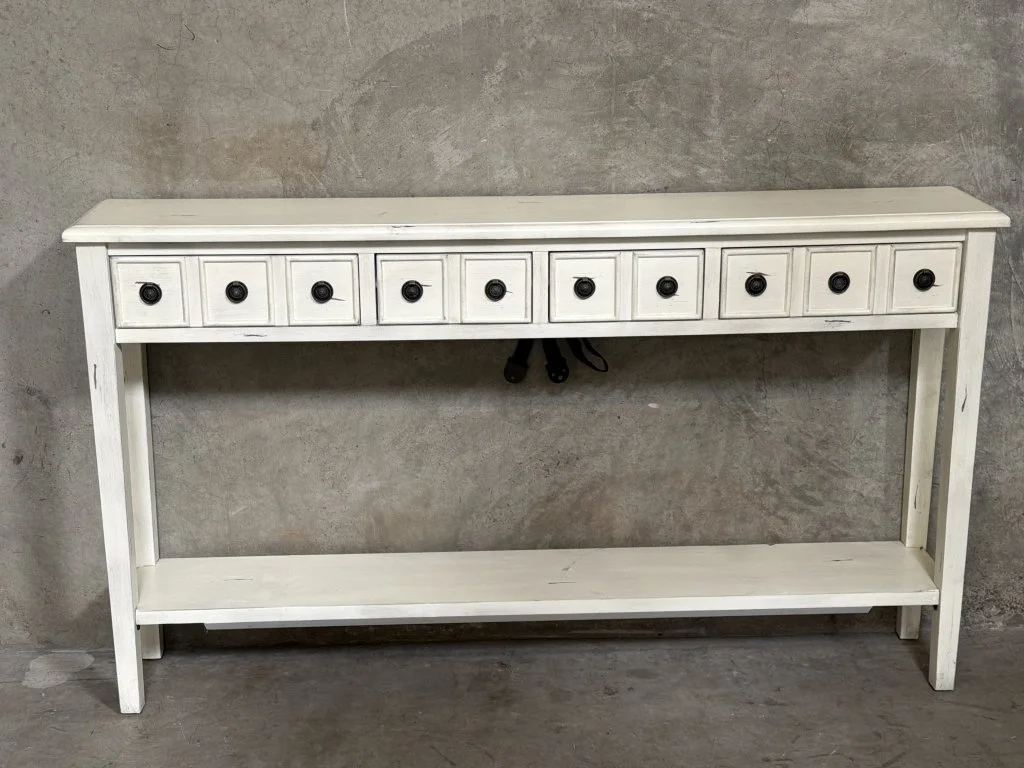 127 Powell wood console table with four drawers.jpg