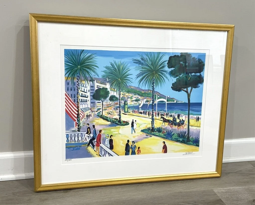 084 - 585h Framed artist signed Jean Claude Picot lithograph.jpg
