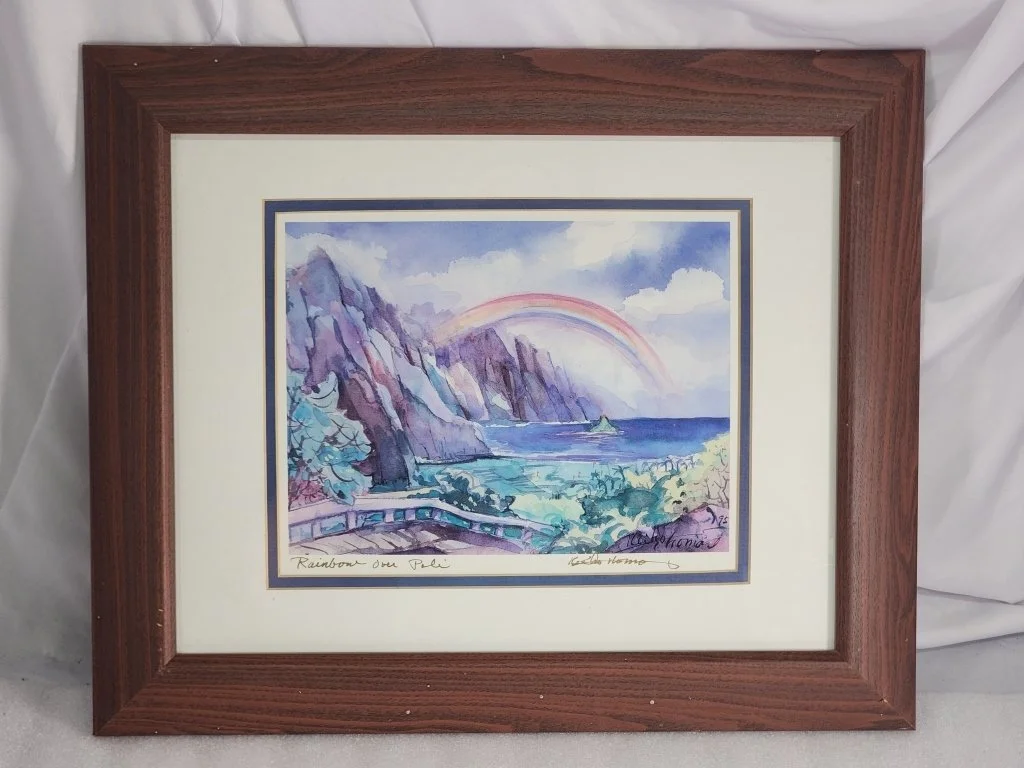 316h 1995 Hawaii hand signed print Rainbow over Pali.jpg
