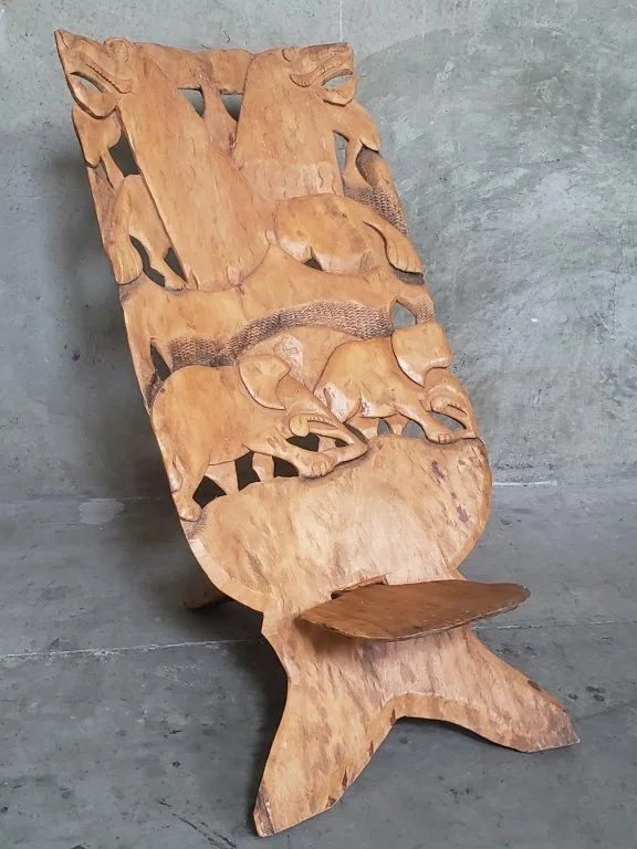 198 - Lot 101 - African hand carved birthing chair.jpg