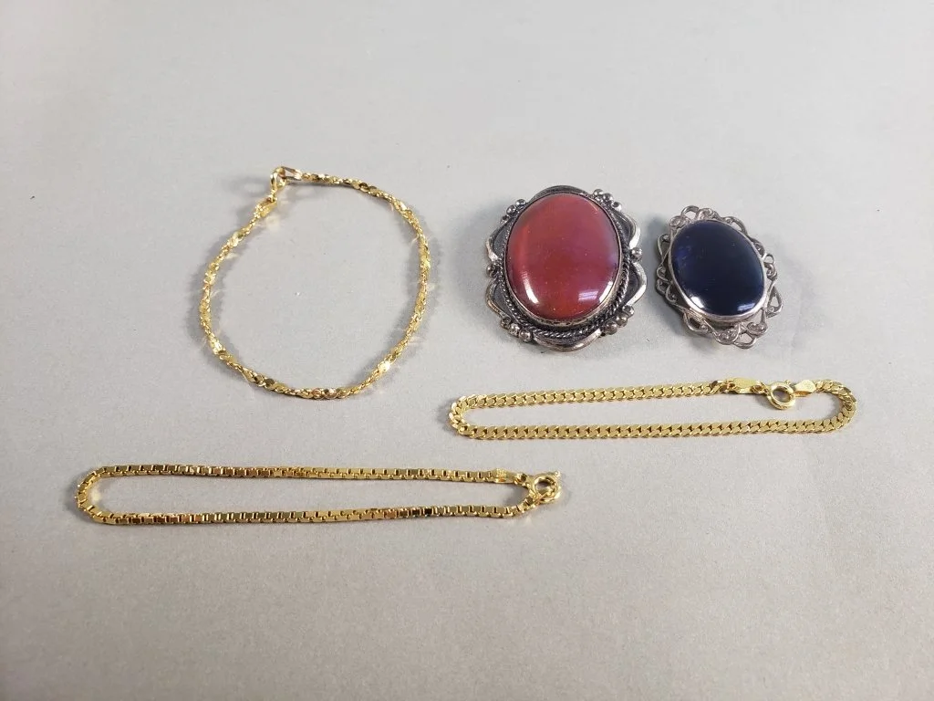 175 - 141 Pair of sterling silver brooches, and 3.jpg