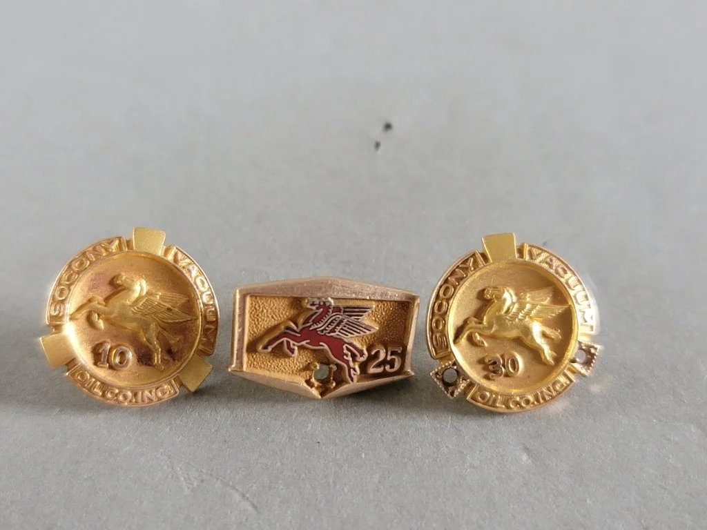 029 - Lot 484 - Three 10k gold Socony Vacuum Oil Co. employee award pins.jpg