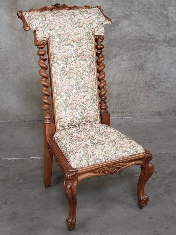 163 Antique carved walnut upholstered prie-dieu.jpg