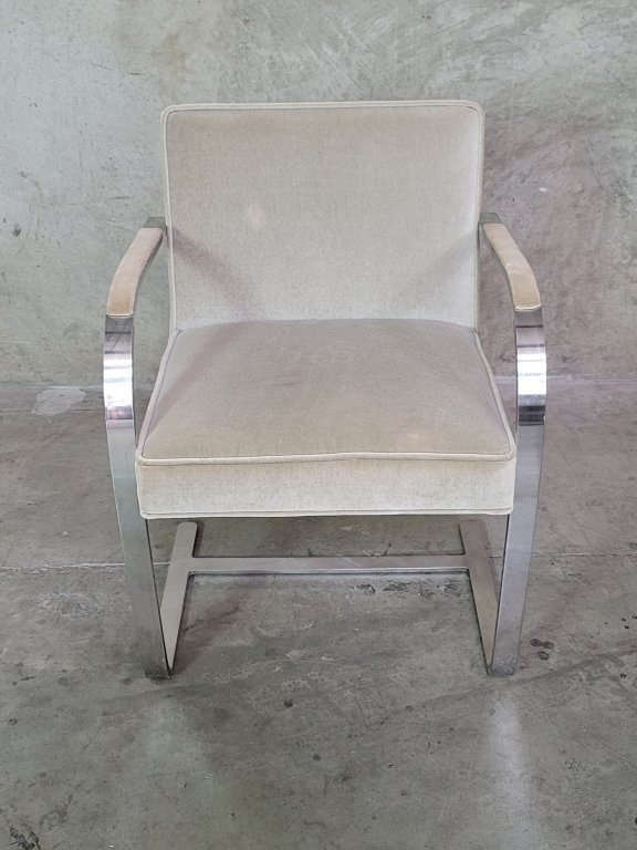 180 - Lot 438 - Chrome and fabric club chair.jpg
