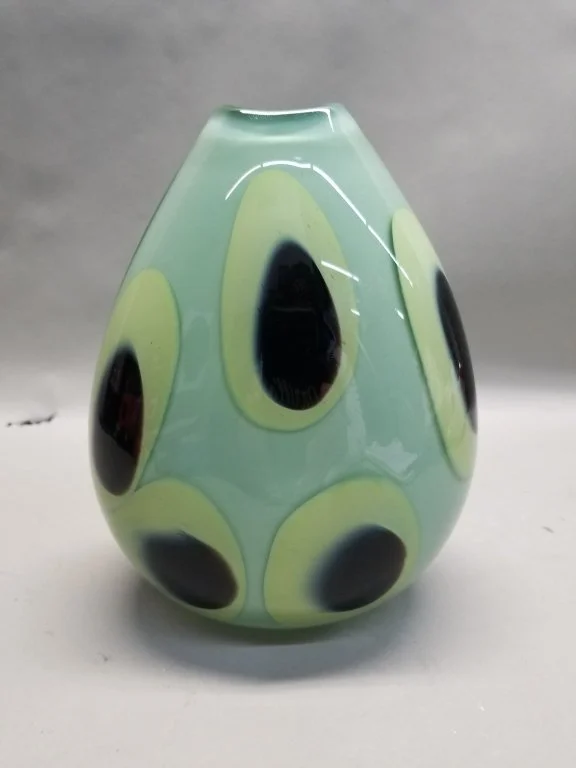 191 - Lot 536 - Signed green studio art glass vase.jpg