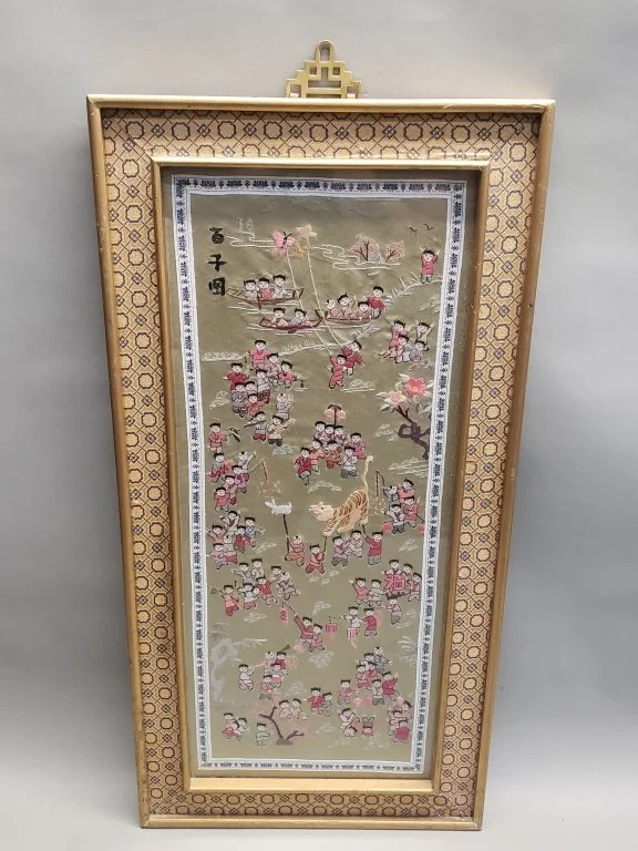 100 - Lot 168 - Chinese silk embroidery panel One Hundred Children.jpg