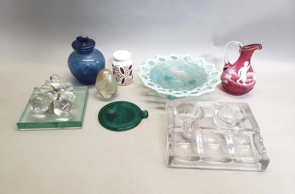 190_Lot_703_Group_of_vintage_art_glass_bowls_paperweight_pitcher_etc.jpg