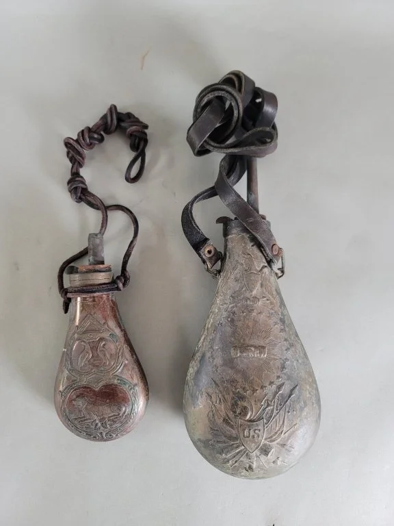 083 - Lot 413 - Pair of antique gunpowder flasks.jpg