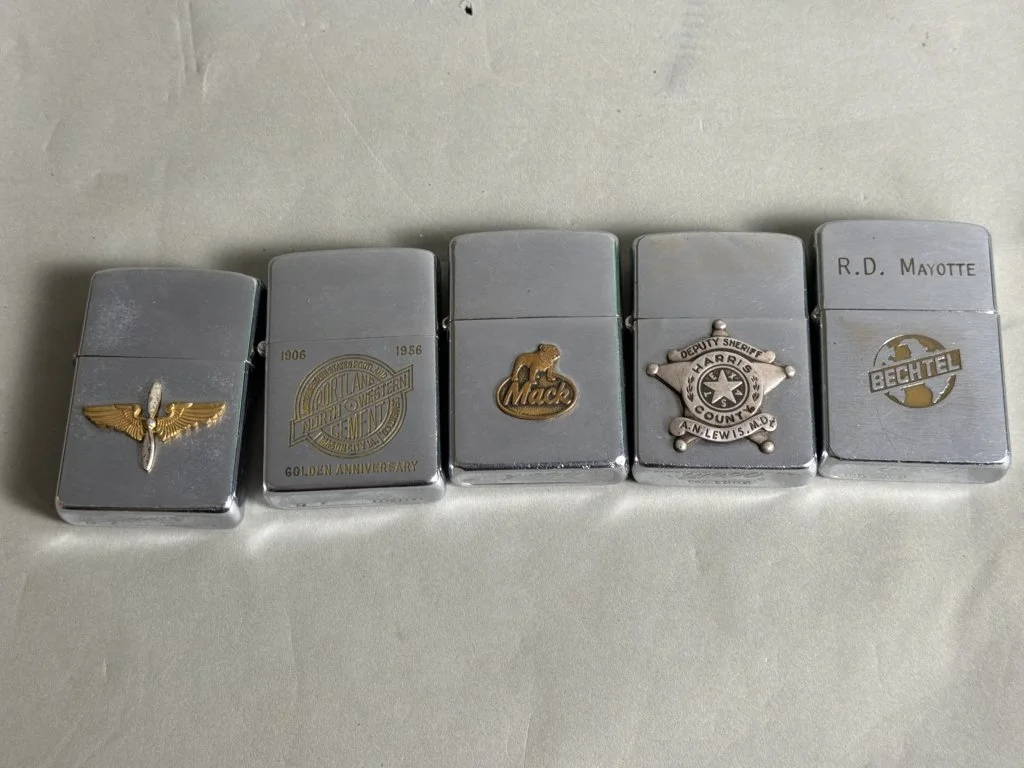 183 - 235 Group of 5 vintage Zippo lighters.jpg