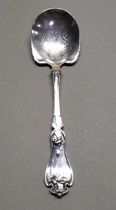 154 - 14 Antique Whiting sterling violet pattern spoon.jpg