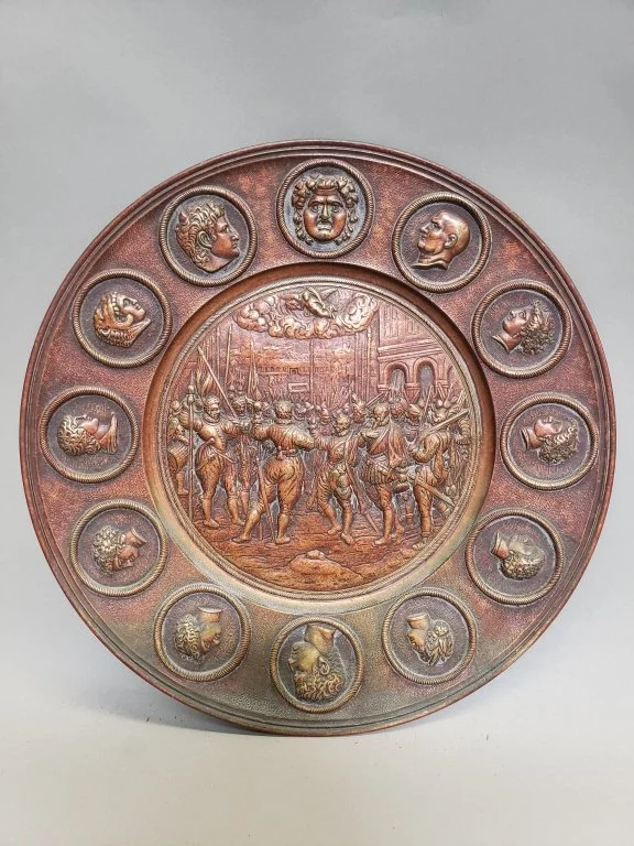 593 Vintage bronze embossed wall plaque.jpg