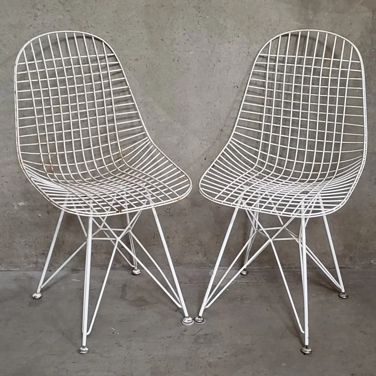 113 - Lot 165 - Pair of Herman Miller Eames-style metal wire.jpg
