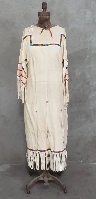 007 - 327 Native American buckskin beaded dress on antique.jpg