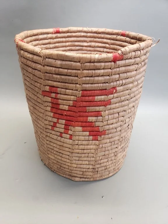 492 Native American hand woven coiled basket.jpg