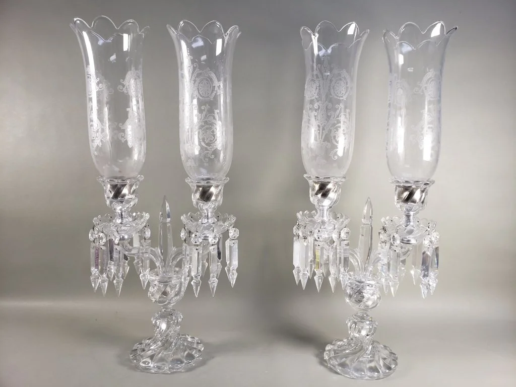 020 - Lot 424 - Pair of vintage Bacarat crystal lusters.jpg