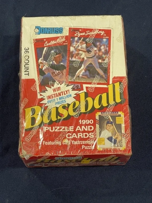 141 - Lot 437h - 1990 Donruss factory-sealed baseball wax packs box.jpg