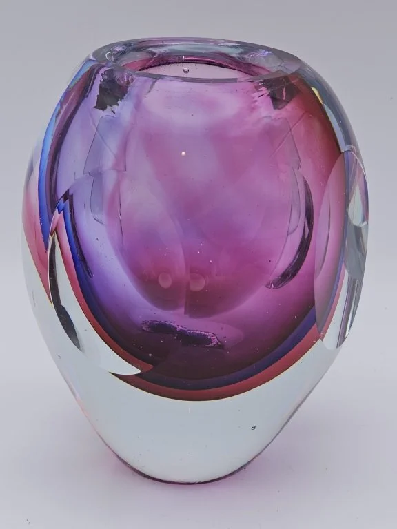478h 1950s1960s Murano Sommerso faceted art glass vase.jpg