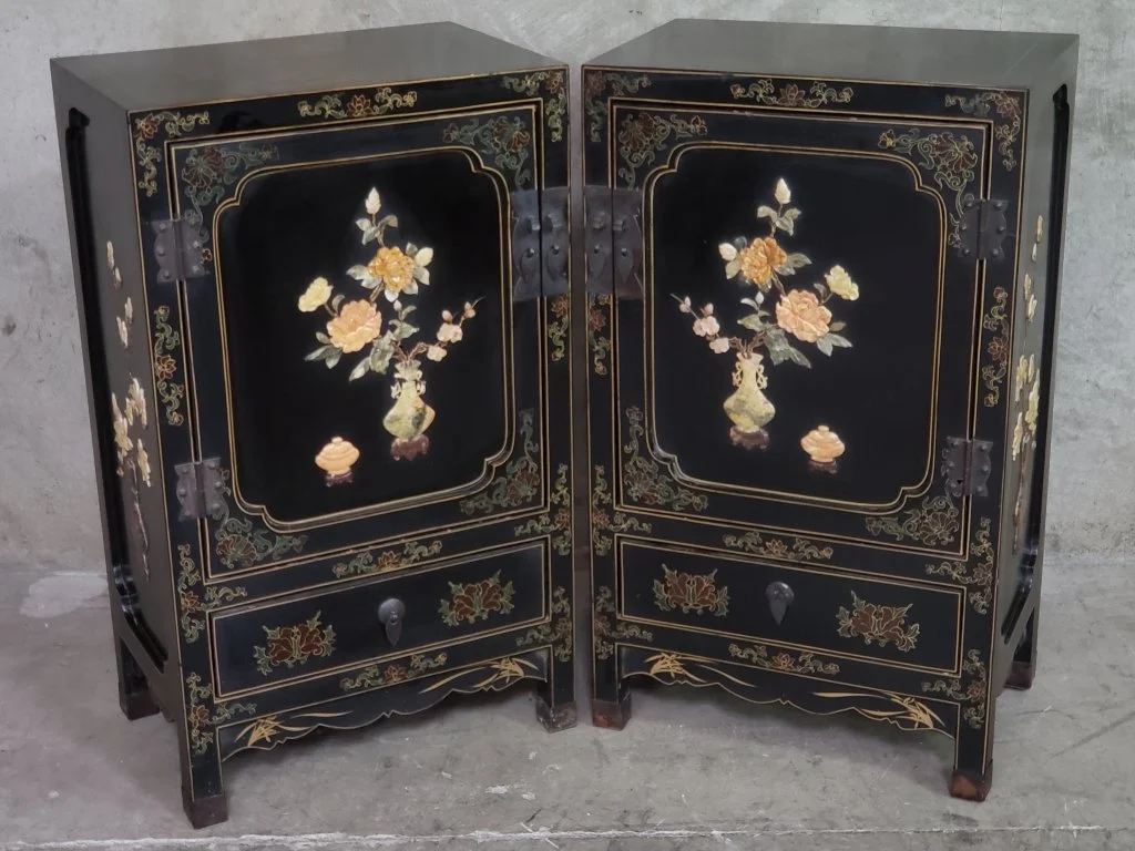 154 Pair of Asian hand painted cabinets with.jpg