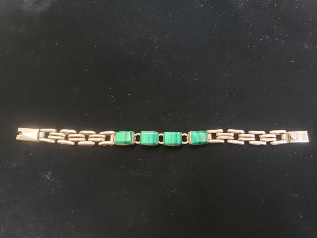 197 - Lot 280 - Sterling silver and malachite bracelet.jpg