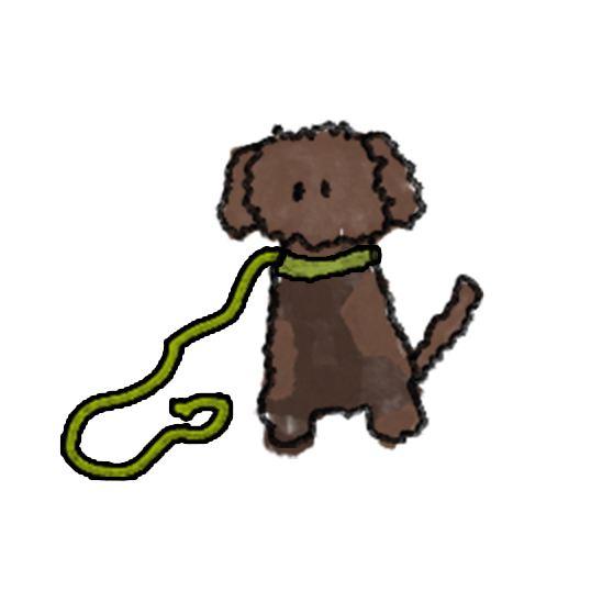 Illustration of customer dog, Roxy the poodle