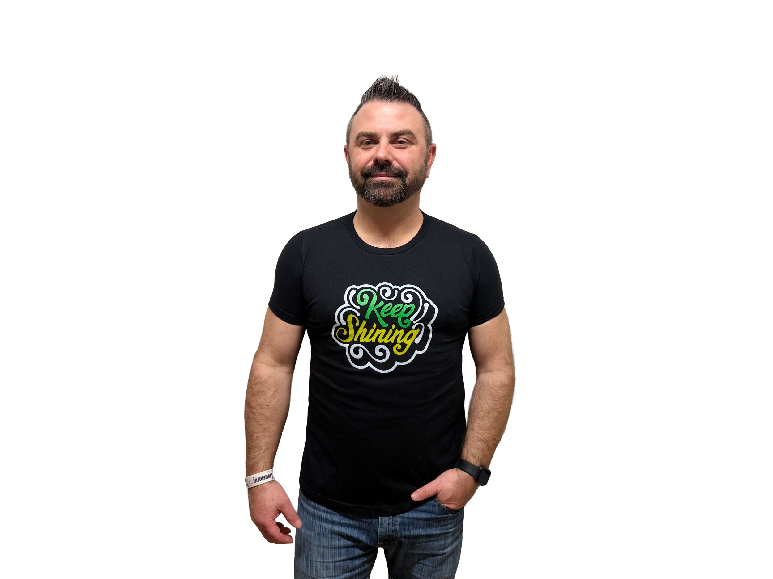 Keep Shinning - T-shirt - heather black transparent.png